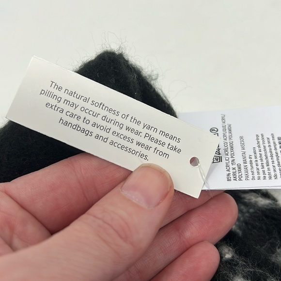 Topshop Black & White Plaid Fringe Scarf | NWT - Picture 7 of 9